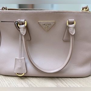 PRADA Saffiano Small Galleria Double Zip Tote in color Cammeo